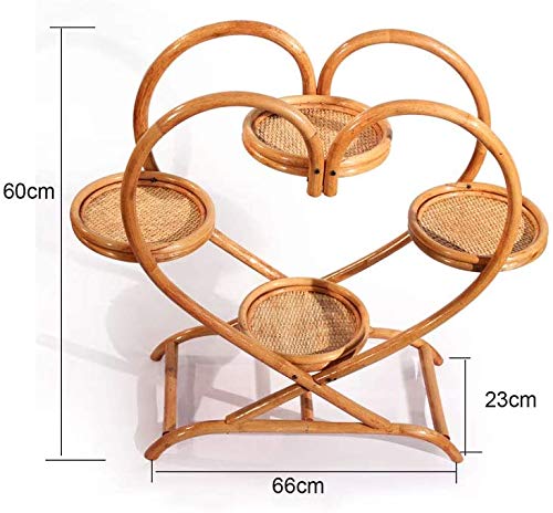 Supporto per piante in bambù, realizzato a mano, in rattan, a 4 ripiani, per interni ed esterni