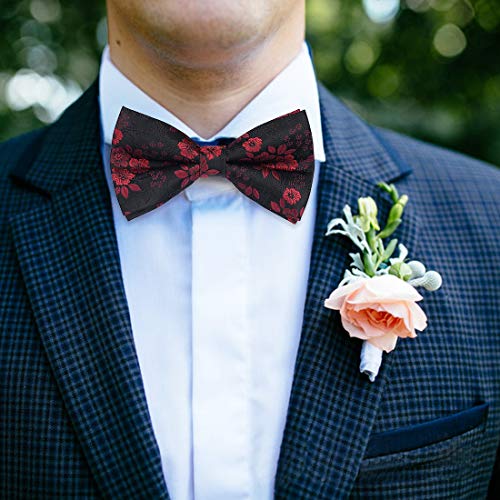 Enlision Mens Bow Ties Classic Pre-Tied Burgundy Bow Tie For Men Boys Woven Formal Floral Clip On Bowties Tuxedo Wedding Party #TOP1