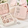 Yofair Personalized Jewelry Box with Birth Flower Bridesmaid Gifts Custom Leather Travel Jewelry Case Ring Box Birthday Christmas Gifts for Women #3