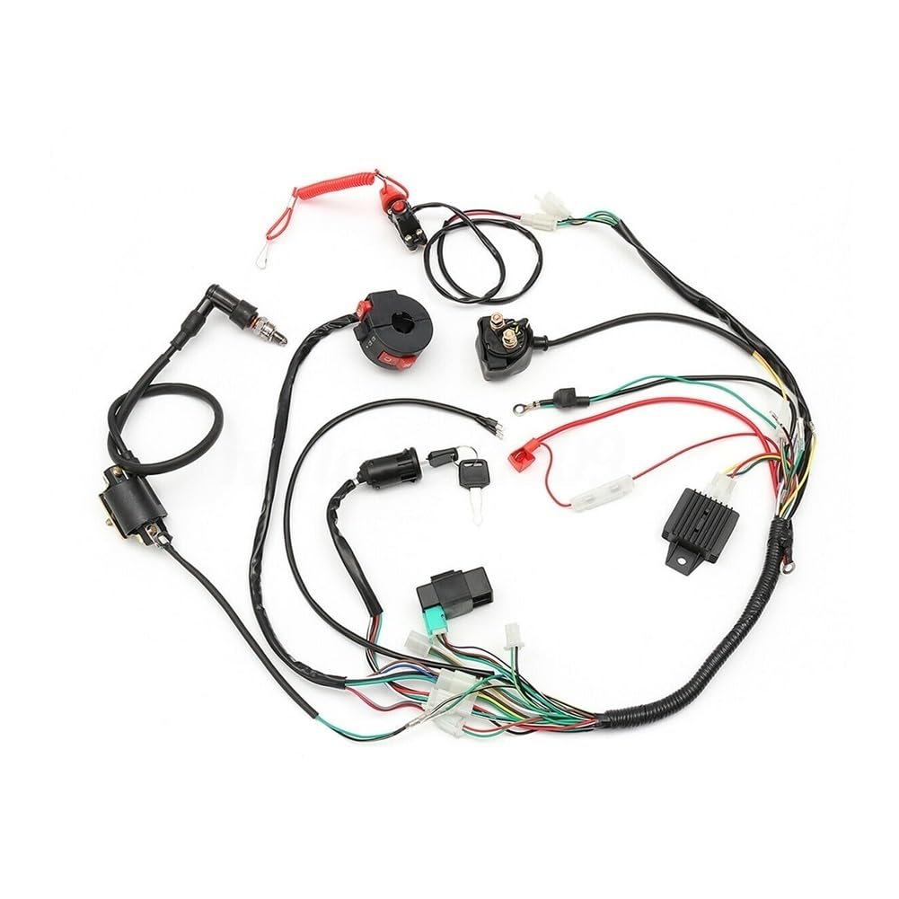 Arnés de cableado CDI para motocicleta rectificador bobina encendido solenoide para 50cc