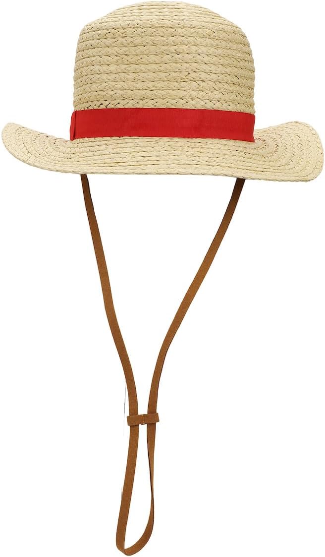 Bioworld One Piece Luffy Cosplay Straw Bucket Hat with Chin Rope Brown - Image 4