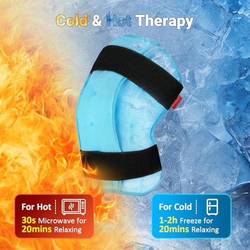 Image of Comfytemp Knee Ice Pack Wrap for Injury Reusable Gel, FSA Eligible HSA, Knee Hot Cold Therapy for Leg Pain Relief, Replacement, Arthritis, Recovery, After Surgery, Women Gift, Fathers Day Dad Men Gift