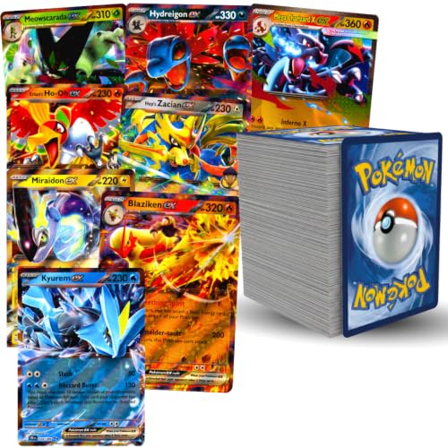 101 Pokemon Cards English – 10 Holo & Reverse Holo + 90 Common and Uncommon + 1 Guaranteed Ultra Rare EX Or V – Authentic Original Cards – Random Bulk Lot for Collectors and Gift