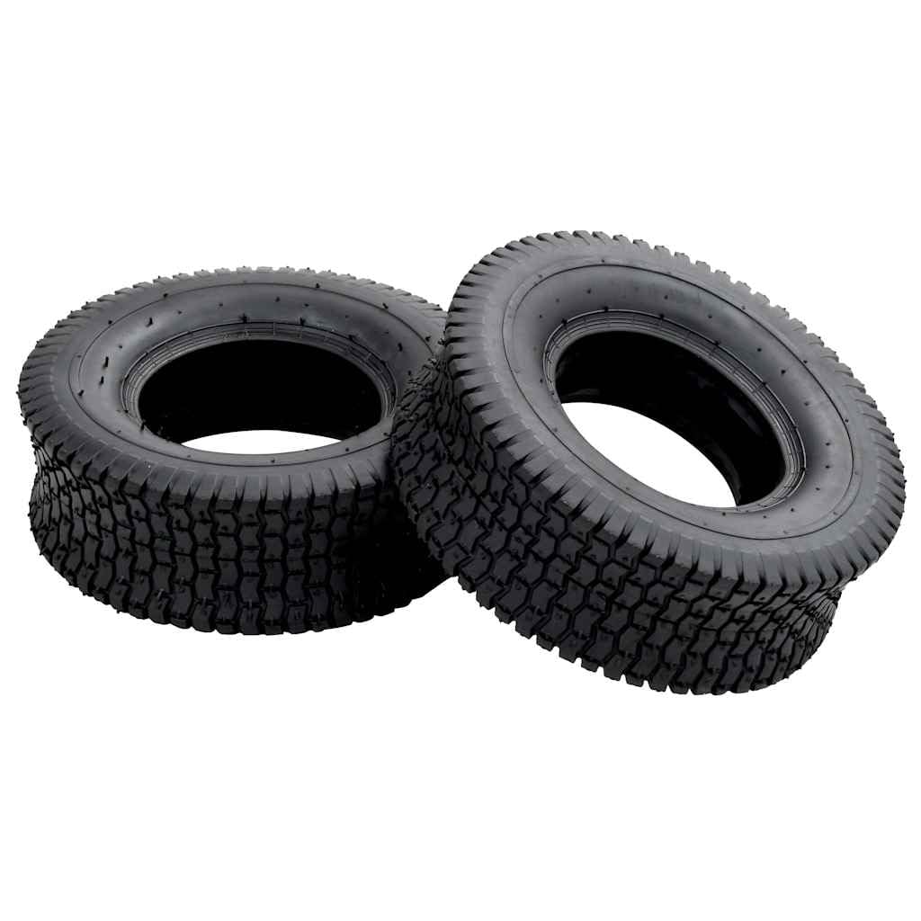 Schubkarrenreifen aus Gummi 13x5.00-6 4PR, 2 Ersatzräder pannensicher, 140 kg je Reifen, für Schubkarre Handwagen Transportwagen, profilstabil outdoor