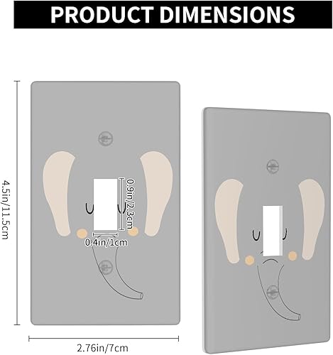 Miniatura 4 de Elefante de dibujos animados decorativo de 1 banda, interruptor de luz de palanca individual, lindo animal Kawaii gris elefante eléctrico placa
