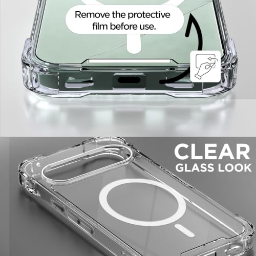Image of Outlouders Back Cover for Google Pixel 11 Pro | Magnetic-Safe | Transparent PC + TPU | Magnetic Support | Shockproof Protection Bumper Case (Transparent)