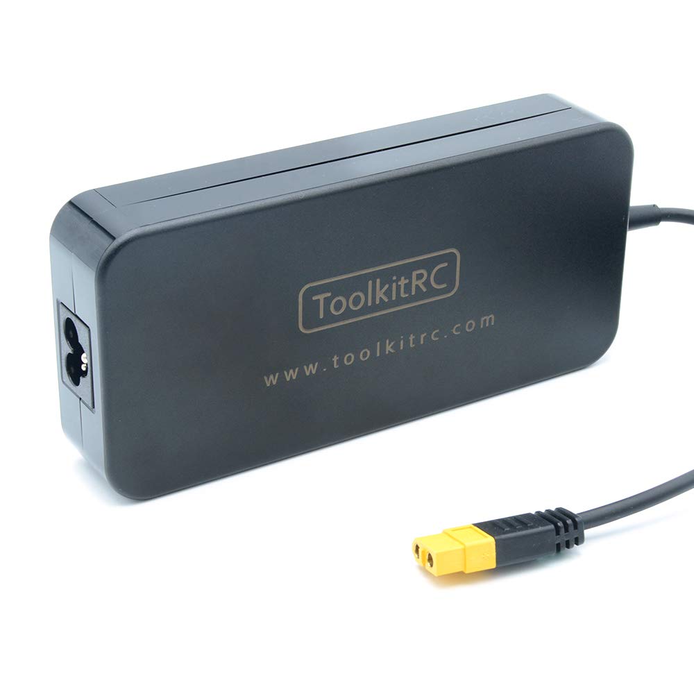ToolkitRC Bloc d'alimentation AC 180 W Puissance de sortie XT60 Fiche 19,5 V 9,23 A pour chargeur de batterie RC LiPo Chargeur d'équilibre comme iSDT DC Chargeur prise UE