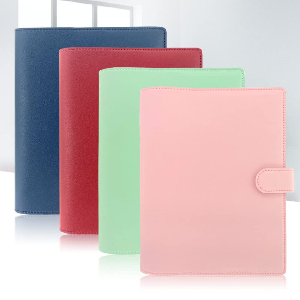 Couverture de cahier système de reliure plan couverture de livre A5 petite couverture de journal papeterie de bureau d'affaires, rose, taille junior