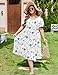 IN'VOLAND Plus Size Women's Summer Short Sleeve Crew Nneck Floral Short Party Vacation Dress with Pockets