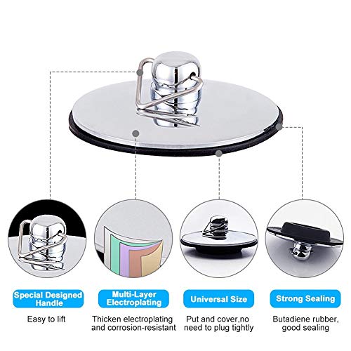 Tapón de bañera con cadena y panel de acero inoxidable miniatura 6