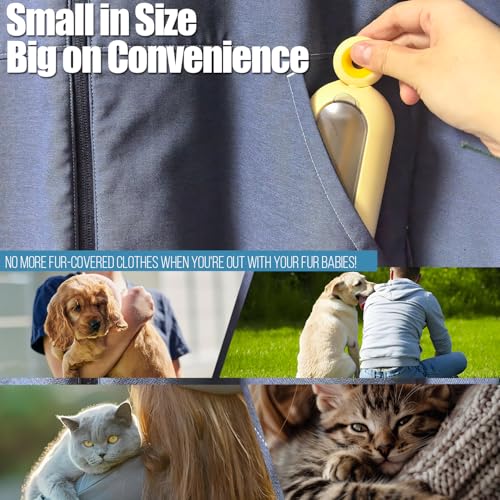 Image of Lint Roller Resuable for Clothes, Magic Self- Cleaning Pet Hair Remover for Cats Dogs Fur, Portable Washable Pet Hair Removal Tool Brush for Curtain, Carpet, Bedding, Sofa, Couch, White