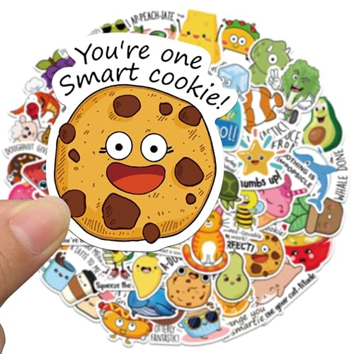 50PCS Punny Motivational Reward Stickers Fun Funny Cute Bulk Stickers for Kids Classroom Adults Waterproof Vinyl Decals for Water Bottle Laptop Planner Book Scrapbook Teacher Prizes Small Business