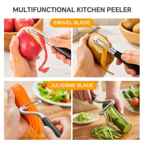 2 Piece Swivel & Julienne Peeler - Fruit, Vegetable Peelers for Kitchen - image 4