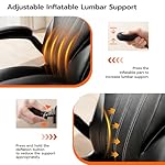 Office Desk Chair, Ergonomic Computer Chair with Padded Flip-Up Arms and Adjustable Lumbar Support, PU Leather Executive Chair with Tilt Lock and 360° Swivel Rolling Wheels for Work, Study - Image 3