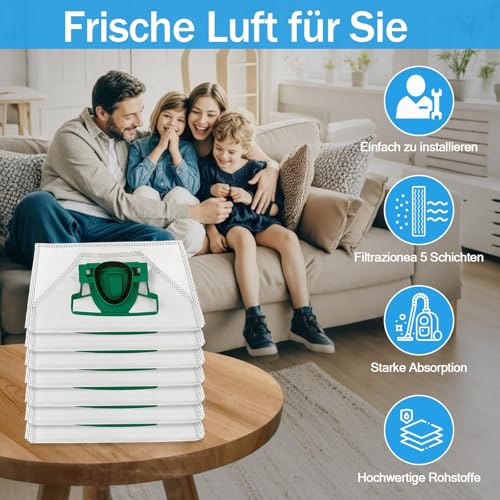 12 Staubsaugerbeutel für Vorwerk Kobold VK200, Premium Microvlies Filtertüten für Vorwerk Kobold VK200