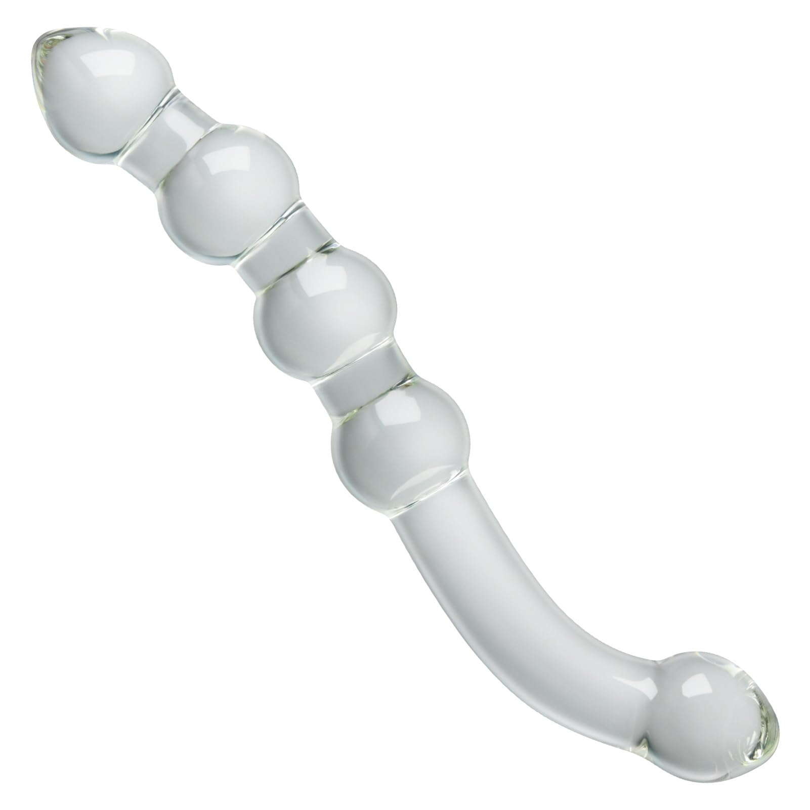 Glass Double-Ended Dildo 8 46Inch Clear G-Spot Dildo Pleasure Wand with Beads Butt Plugs Adult Sex Toy for