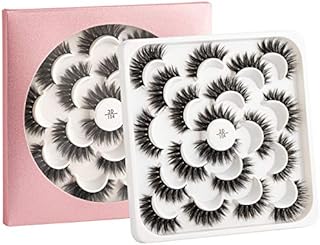 False Eyelashes -10 Pairs- Black Natural Full Eyelash for Women  Comfortable Eye Lashes for Daily Use at Work, Beauty Contest, Parties & Salons | Easy to Stick on Upper Lash Line (104)