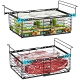 iSPECLE Freezer Organizer Bins for 10 to 20 Cu.Ft, 2 Pack Expandable Hanging Baskets Fit 17.5