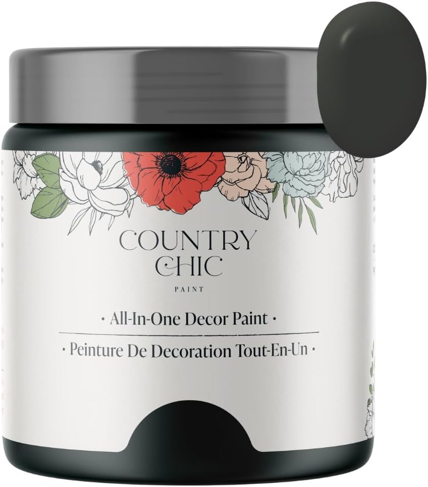 Country Chic All-in-One Chalk Paint for Furniture, Cabinets, Home Decor, Crafts, Eco-Friendly, Matte Finish, Built-In Primer &amp; Top Coat for Wood, Metal - Envious (green) Pint (16 oz)