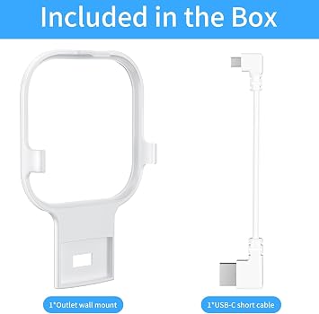 Blink Sync Module XR Outlet Wall Mount, Sync Module XR Mount Holder for Blink Outdoor Indoor Cameras, No Messy Wires, Screwless Space Saving Blink Sync Camera Mount with Short Cable 1 Pack