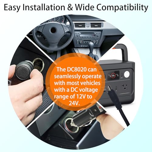 Image of 9.8 FT Car Charging Cable, 14AWG DC8020 Car Cigarette Lighter Cable Compatible with Jackery Portable Power Station Explorer 3000Pro 2000Plus 2000Pro 2000 1500Pro 1500 1000Pro 1000 v2 (9.8 FT, DC8020)