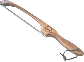 BREAD SLICER ISLICE.ca Serrated Bread Knife - Solid Oak Bow Bread Cutter for Homemade Bread - 17 inch - Easy Grip Handle For Slicing Bagels, Sourdough Loaf, Baguette - Premium Kitchen Gift