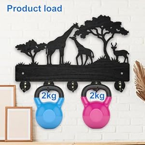 MAYJOYDIY Africa Giraffe Coat Rack Wall Mount Wood Key Holder for Wall 11.8×7.9inch Giraffe Family Deer Decorative Wall Hooks 5 Alloy Hooks Animal Tree Black Wall Hanger for Gifts Entryway Room Home MAYJOYDIY Africa Giraffe Coat Rack Wall Mount Wood Key Holder for Wall 11879inch Giraffe Family Deer Decorative Wall Hooks 5 Alloy Hooks Animal Tree Black Wall Hanger for Gifts Entryway Room Home