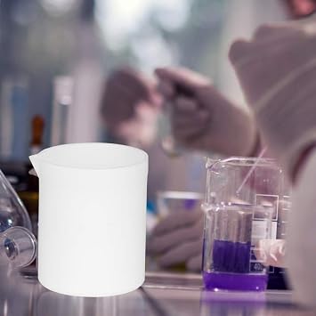 50ml PTFE Beaker for Laboratory Experiments with Base Heat Non Reactive Fluoropolymer Measuring Cup fit Analysis