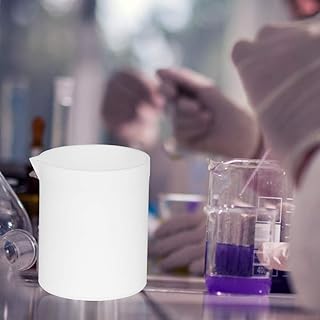 Emoshayoga Vaso de precipitados resistente a los ácidos, PTFE, 250 ml, resistente a ácidos y base, alta lubricación, no pegajoso, color blanco