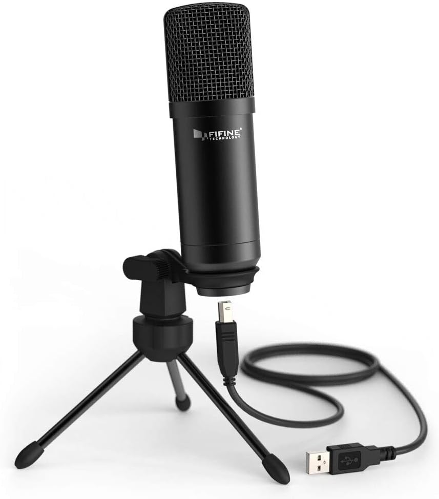 Fifine K730 USB Desktop Microphone F/Recording Podcasting Condenser Microphone, black