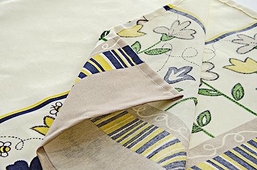 Cortina De Cozinha Em Tecido Linhão 2,00m x 1,20m Margaridas