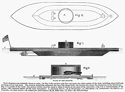 Civil War Monitor Nside Elevation And Deck Plan Of John EricssonS Ironclad Steam