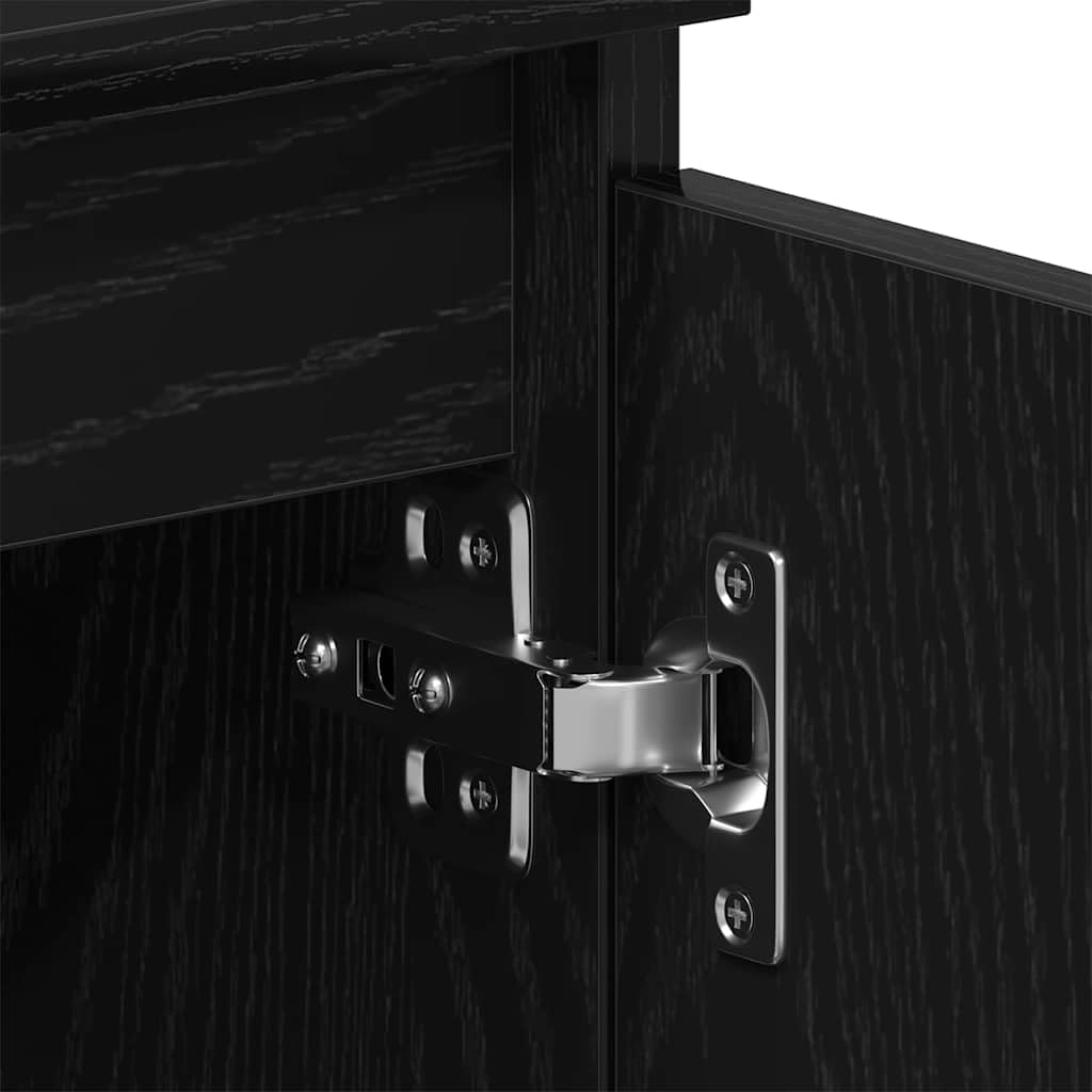 vidaXL Mobile Porta TV Rovere Nero 102x30x36 cm in Legno Multistrato, mobiletto, mobiletto HiFi, Mobile per dispositivi multimediali, Supporto TV