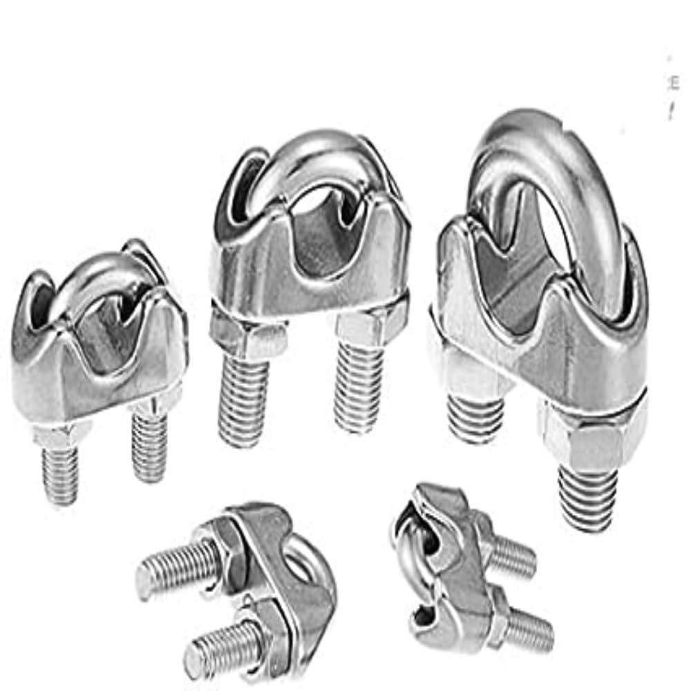 KNP Wire Rope Cable Clip Clamp U Bolt Saddle Fastener Wire rope clips are fittings used to make an eye or join two cable or wire rope ends together. (3MM)