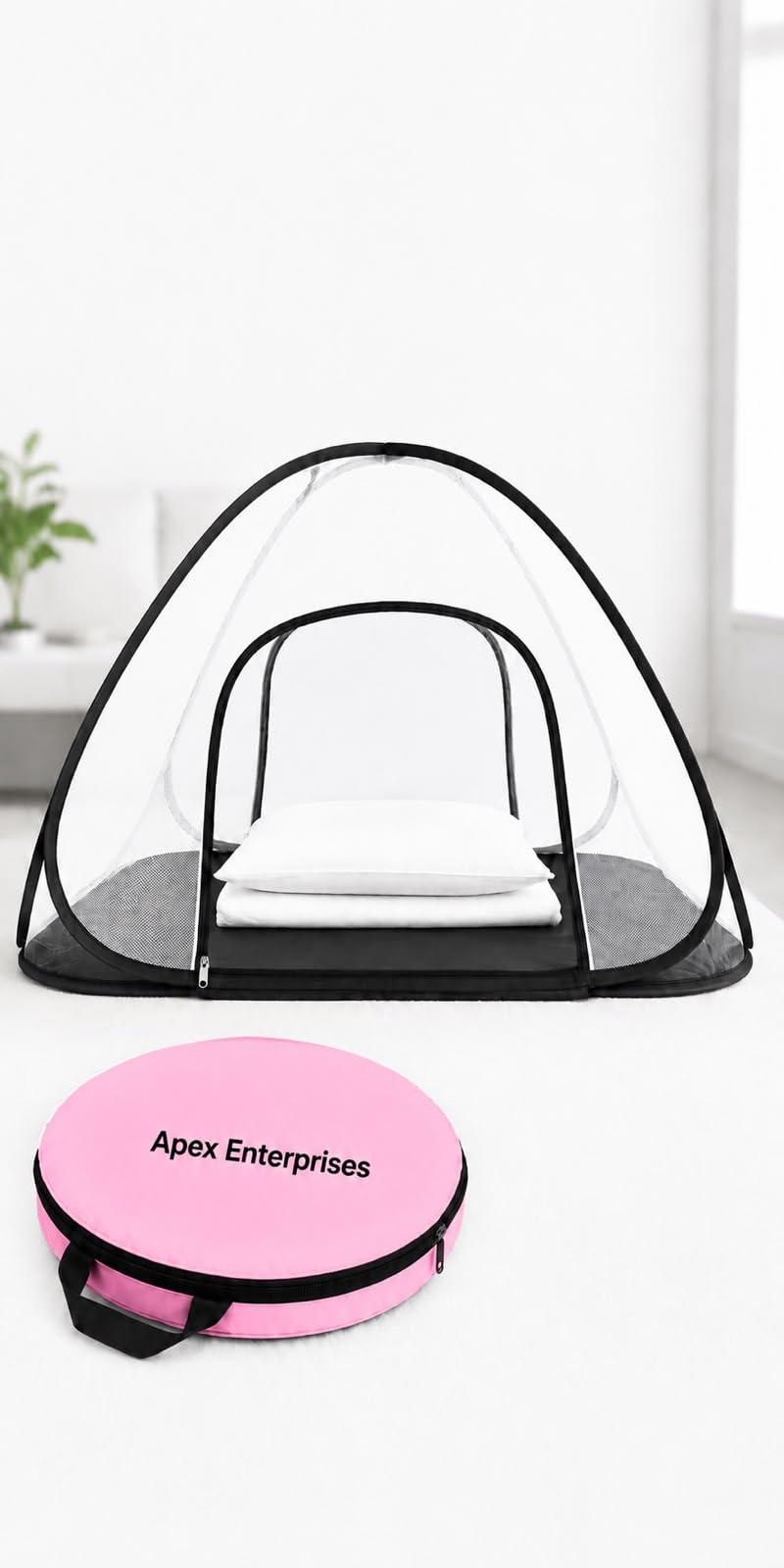 Apex Enterprises Pop-Up Mosquito Net Tent with Carry Bag | Easy Pop-Up Setup, Floor Bottom Enclosed, Floral Print Base, Portable and Foldable, Indoor Bug Protection-image-21