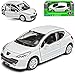 Welly Peugeot 207 3 Türer Weiss 2006-2015 ca 1/43 1/36-1/46 Modell Auto