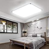 Fscm 128W LED Deckenleuchte Lampe Modern Deckenlampe Deckenleuchten für Bad Schlafzimmer Küche Balkon Korridor Büro, PVC Abdeckung Alu Rahmen Platz 930x650x100mm, 6000-6500K Kaltweiß IP44 9600-10000LM