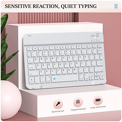 Moko Keyboard Case For Ipad 10Th Generation Case With Keyboard Ipad 10Th Generation Case Ipad 10.9 Inch Case 2022,Purple Marble&Flowers Pink #TOP3