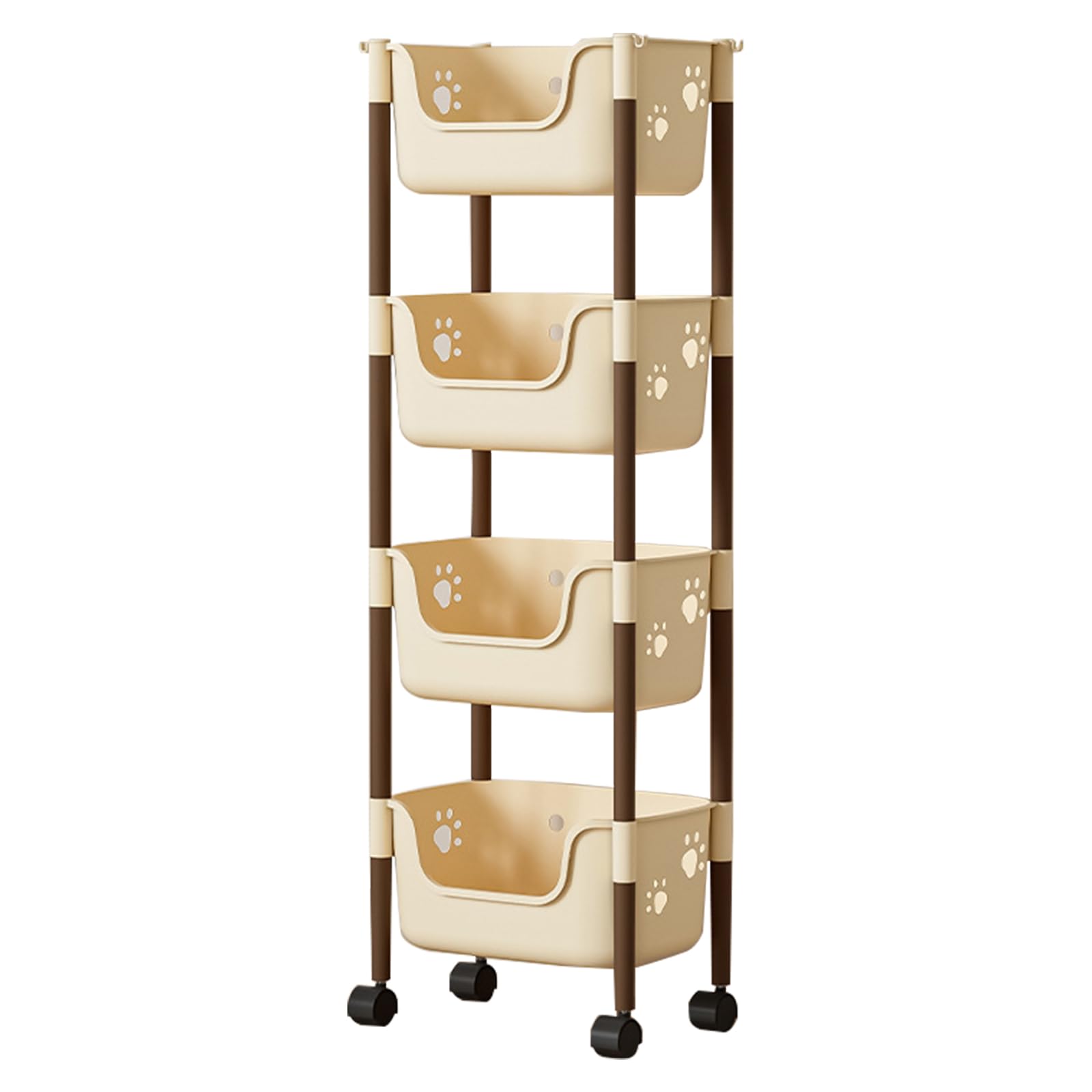 HZBB Multilayer Storage Organizers with Practical Tower with Smooth Rolling for Room to Room Movement Multifunctional Solution