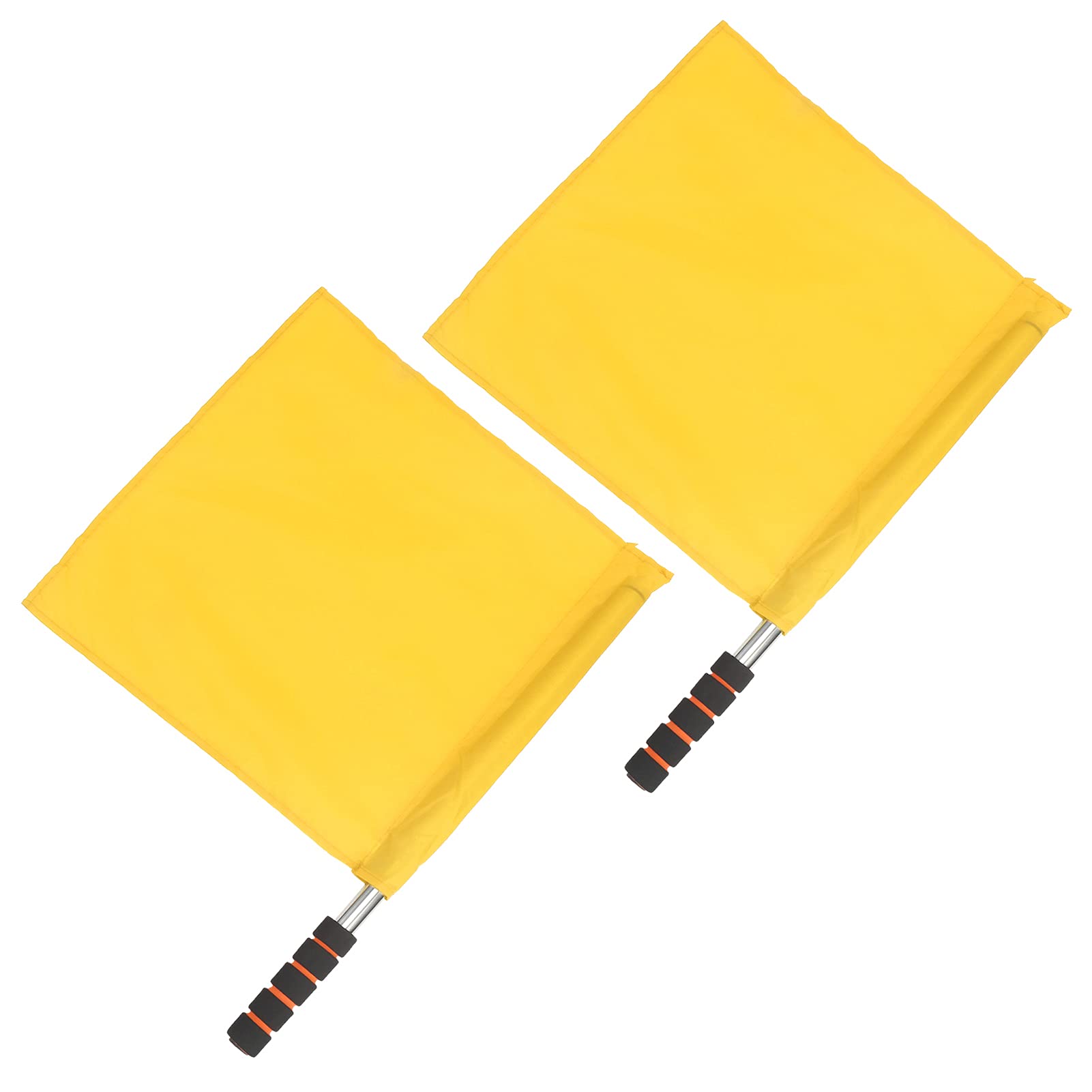 Cryfokt Drapeau de Juge de Ligne de Compétition, Poignée en éponge Confortable, Drapeaux Officiels D'arbitre, Poteau en Acier Inoxydable 2 Pièces pour Arbitres de Football pour Jeux de Plein Air