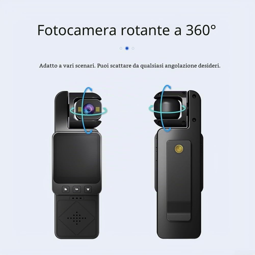 Videocamera portatile, videocamera portatile portatile, registratore multifunzione WiFi per visione notturna per sport, vlog da viaggio