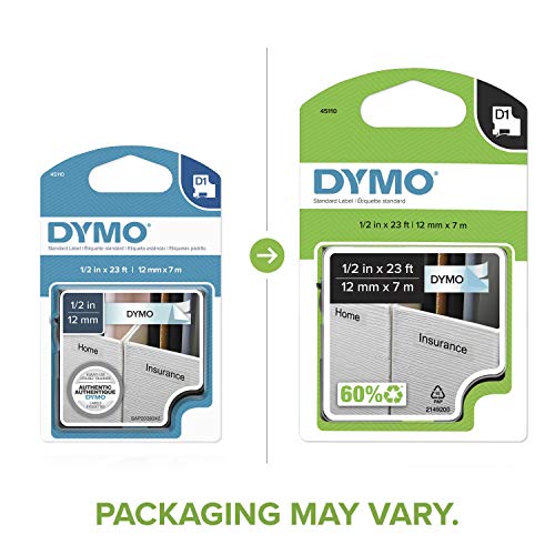 Ruban DYMO D1 adhésif 12mm 45110 pour identifier et classer les dossiers sans trace - 2