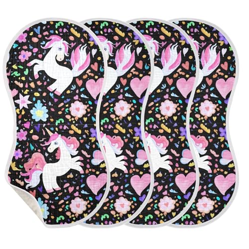 xigua Unicorns Baby Burp Cloths for Newborn Boys and Girls 2 Pack, Soft & Absorbent Cotton Baby Burp Cloth, Baby Washcloths, Newborn Towel, Burp Rags3