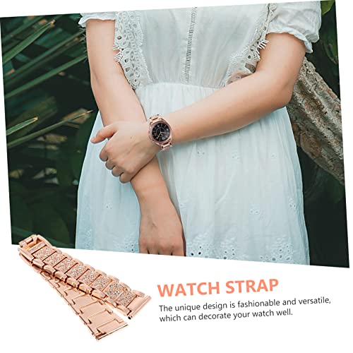 DOITOOL 1pc Rhinestone Watchband Replacement Strap for Watch Fashionable Band Connection Stylish Design for Everyday Wear for Any Outfit3