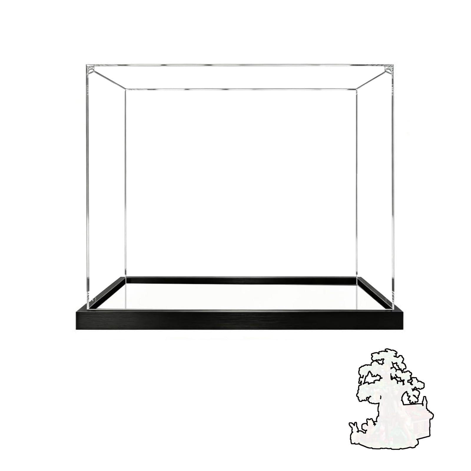 Acrylic Display Case for Lego 21326 Treehouse Model, Dustproof Clear Storage Box, UV Protection Display Box Compatible with 21326 (Model Not Included) (3mm-Mirror Base)