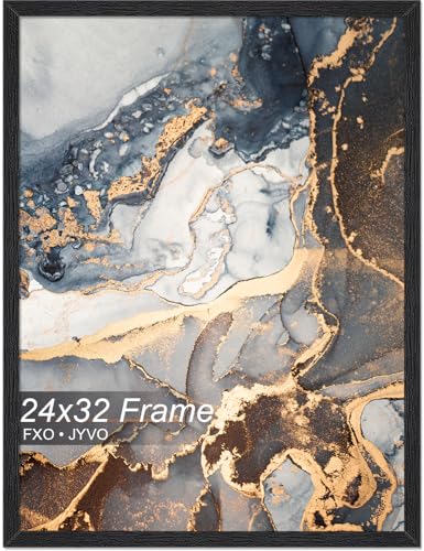 Fxojyvo 24x32 Picture Frame Black Engineered Wood Wall Hanging