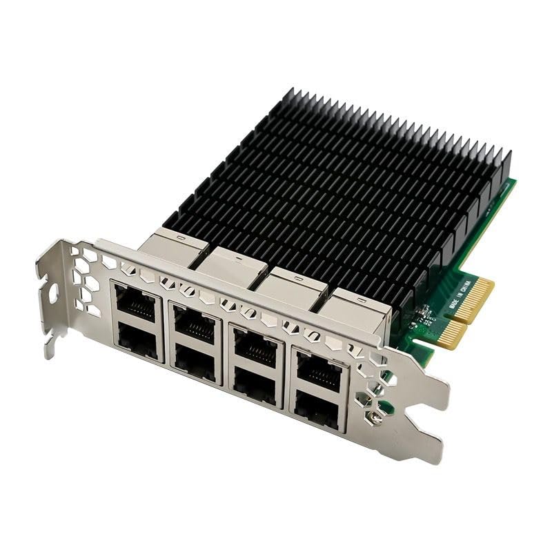 Intel I350 - AM4 X 2 chipset | 1Gbps PCIe x4 8-Port Network Adapter | 8× RJ45 1000BASE-T Gigabit Ethernet Card for Desktop & Server | Supports Windows, Linux, VMware ESXi & Freebsd-image-2