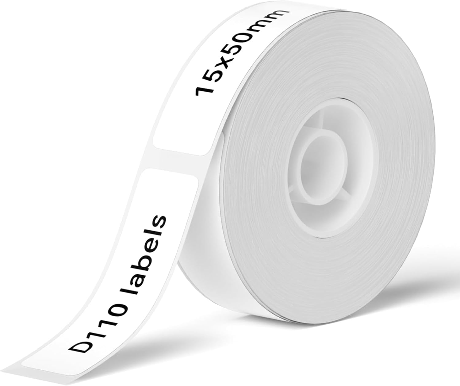 NIIMBOT Thermal Label Maker Paper 0.59"1.96" White Stickers Waterproof Tear-Resistant Replacement for D11/D110 Label Printer Office&Home 130 Labels/Roll (15×50mm)