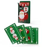 Spielefabrik HO HO Weihnachts-Kartenspiel, 32 Karten für Mau Mau oder Skat, Familienspiel ab 6 Jahren, 2-6 Spieler, Klassisches Design mit Weihnachtsmann-Motiven in 4 Farben