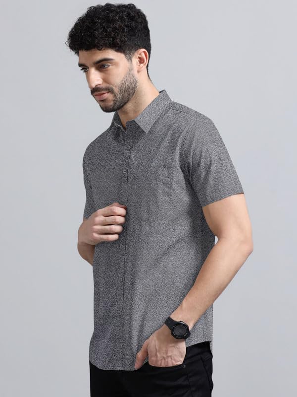 Image of BRUCEWANE Men's 100% Cotton Half Sleeve Shirt